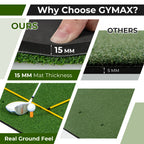 Golf Practice Mat with Artificial Grass, 5 x 4 Feet Indoor Outdoor Hitting Pad with Rubber Tees & Alignment Rods, Golf Mat