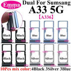 10Pcs Dual Card Phone Sim SD Card Tray For Samsung Galaxy A14 A24 A34 A54 A13 A23 A33 A53 A73 Sim Card Holder Adapter Drawer