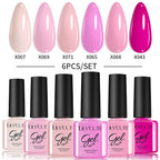 LILYCUTE 6PCS Gel Nail Polish Set Summer Neon Nail Gel Kits For DIY Nail Vernis Semi Permanent UV Lamp Gellak Nail Varnish Set