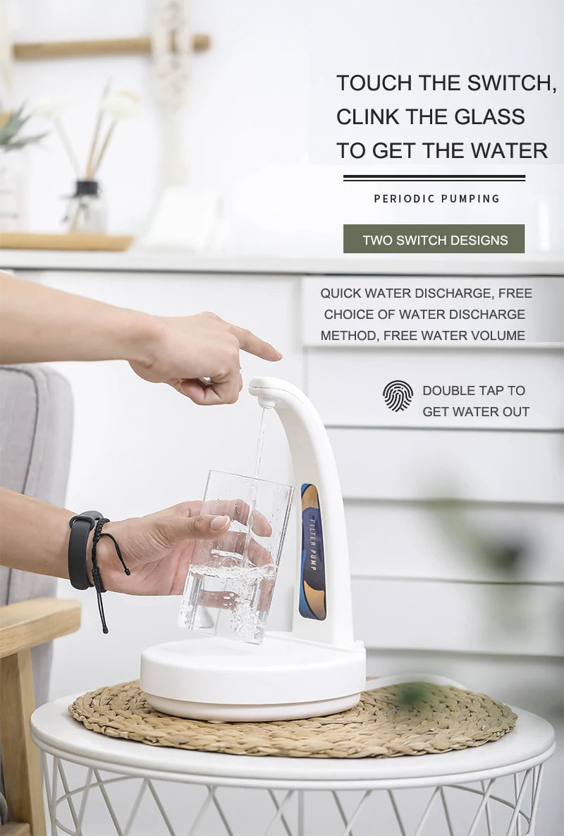 USB Rechargeable Electric Black Small Motor Pumping Automatic Water Dispenser