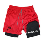 Anime Berserk Head Running Shorts Men Fitness Gym Training 2 in 1 Sports Quick Dry Workout Jogging Double Deck Summer