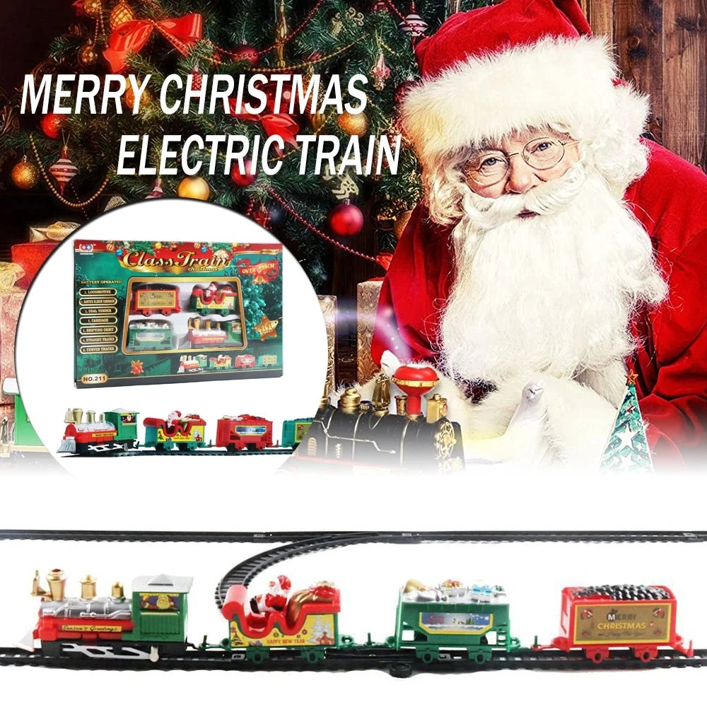 Electric Christmas Train Toy Set with Light Sound Train Track Set DIY Railway Tracks Educational Toys for Kids Party Xmas Gifts Secondary image