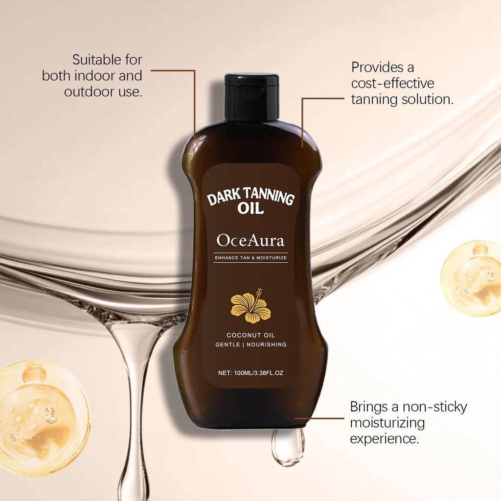 OceAura Tanning Oil Lotion Deep Moisturizing Nourishing Skin Rejuvenating Long Lasting Tan Lightweight Non Greasy Bronzing Oil