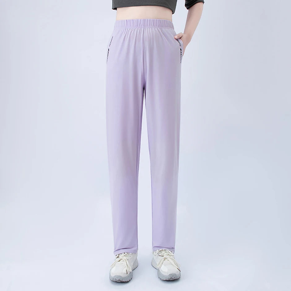 1/3 piece set summer women's letter printed pocket casual pants, comfortable plus size youth student sports running harem pants
