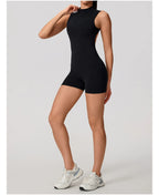 Hearuisavy Summer Sports Overalls Women Gym High Stretch Sleeveless Yoga Bodysuit Running Push Up Butt-Lifting Fitness Jumpsuit