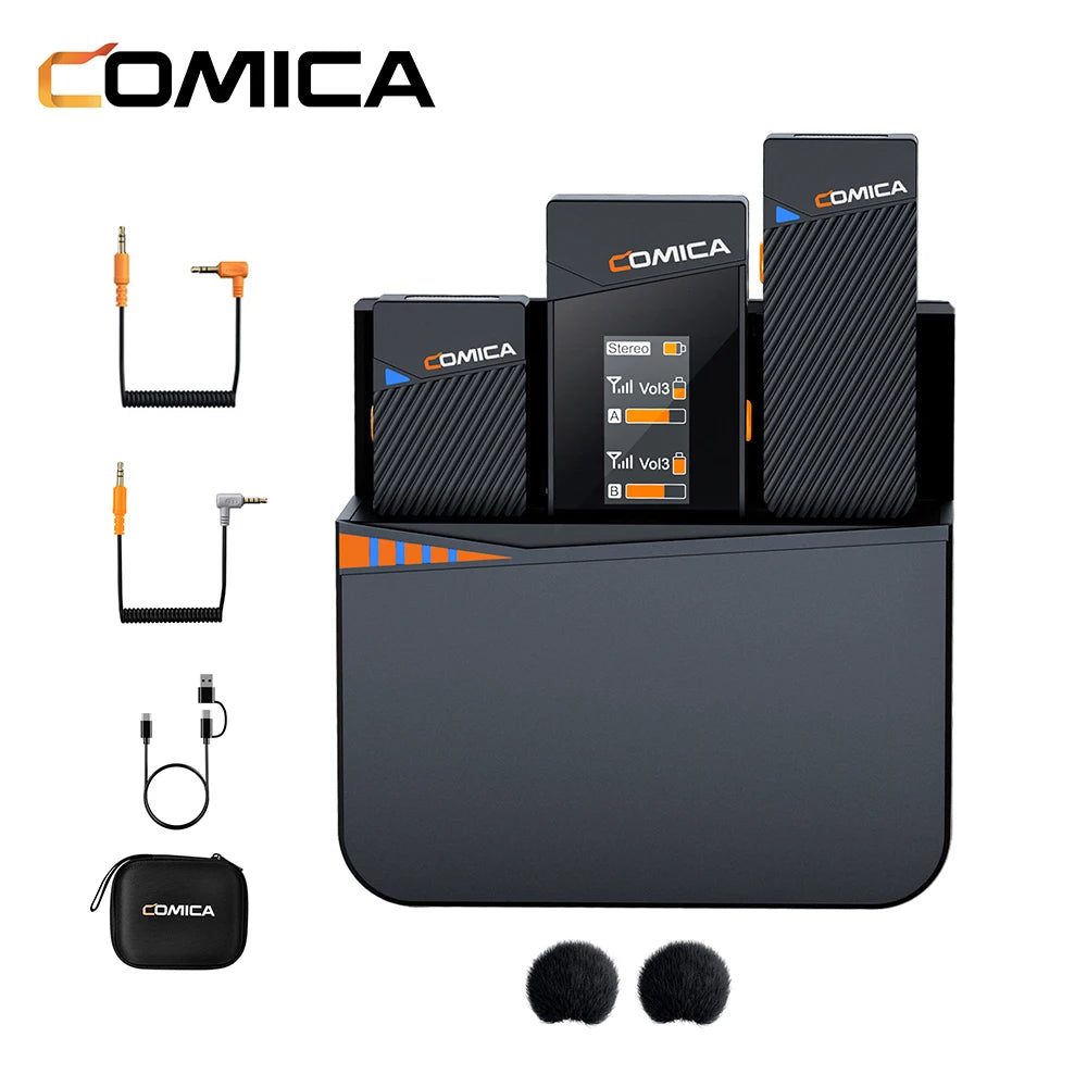Comica Vimo C 2.4G Mini Wireless Lapel Microphone with Charging Case, for Smartphone Camera Podcast Interview YouTube Facebook Main image