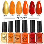LILYCUTE 6PCS Gel Nail Polish Set Summer Neon Nail Gel Kits For DIY Nail Vernis Semi Permanent UV Lamp Gellak Nail Varnish Set