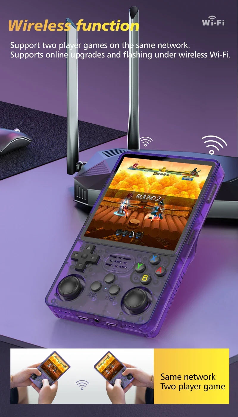 Portable Game Console R36S Plus, 64-Bit Linux System, 4.0 Inch IPS Screen, Handheld Pocket Video Game Player with RK3326 Chip