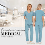 Niaahinn Scrubs Uniforms Sets Wholesale Medical Scrub Stretch Suit Healthcare Nursing Uniform Unisex Surgical Uniforms Woman Men