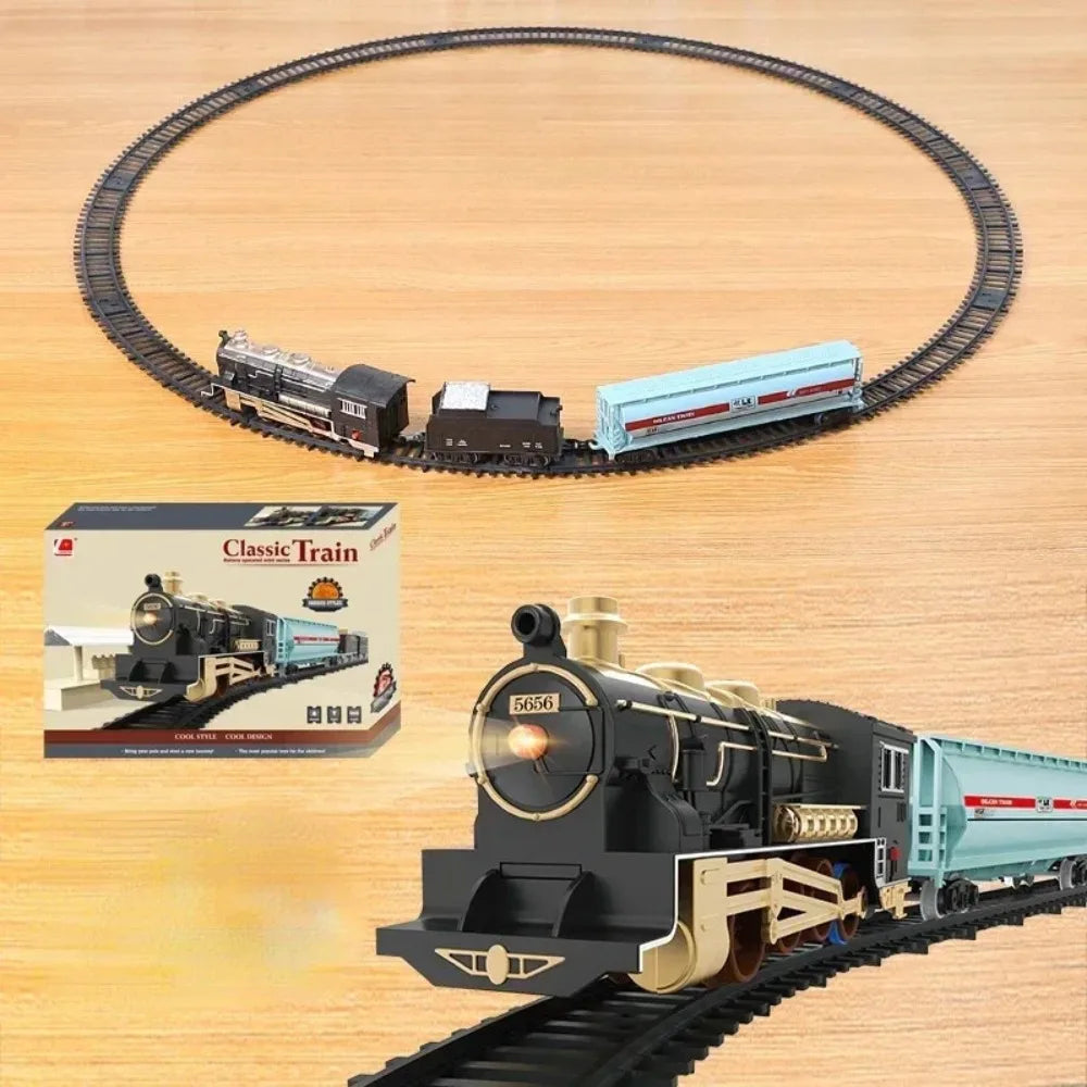 Classical Electric Train Set Toy Car Railway Train Model Educational Game Children Christmas Toys for Boy Main image