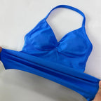 No Logo 2 Pieces Sports Set Women Backless Tank Tops High Waist Scrunch Seamless Shorts Gym Set Sportswear Workout Set Yoga
