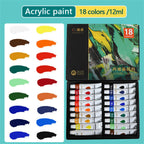 Acrylic paint set, 36 colors, each bottle 0.41 fluid ounces (12 ml), 36-color acrylic paints, non-fading, rich in color, suitabl