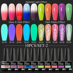 10/12PCS/SET Cat Magnetic Gel Nail Polish Set 9D Reflective Glitter Gel Semi Permanent UV Gel Soak Off Sparkling Nail Art Kits