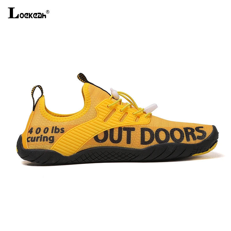 Men Water Sports Shoes Quick Dry Non-Slip Five Finger Shoes Outdoor Wading Swimming Barefoot Aqua Shoes Lightweight Sneakers