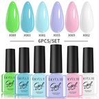 LILYCUTE 6PCS Gel Nail Polish Set Summer Neon Nail Gel Kits For DIY Nail Vernis Semi Permanent UV Lamp Gellak Nail Varnish Set