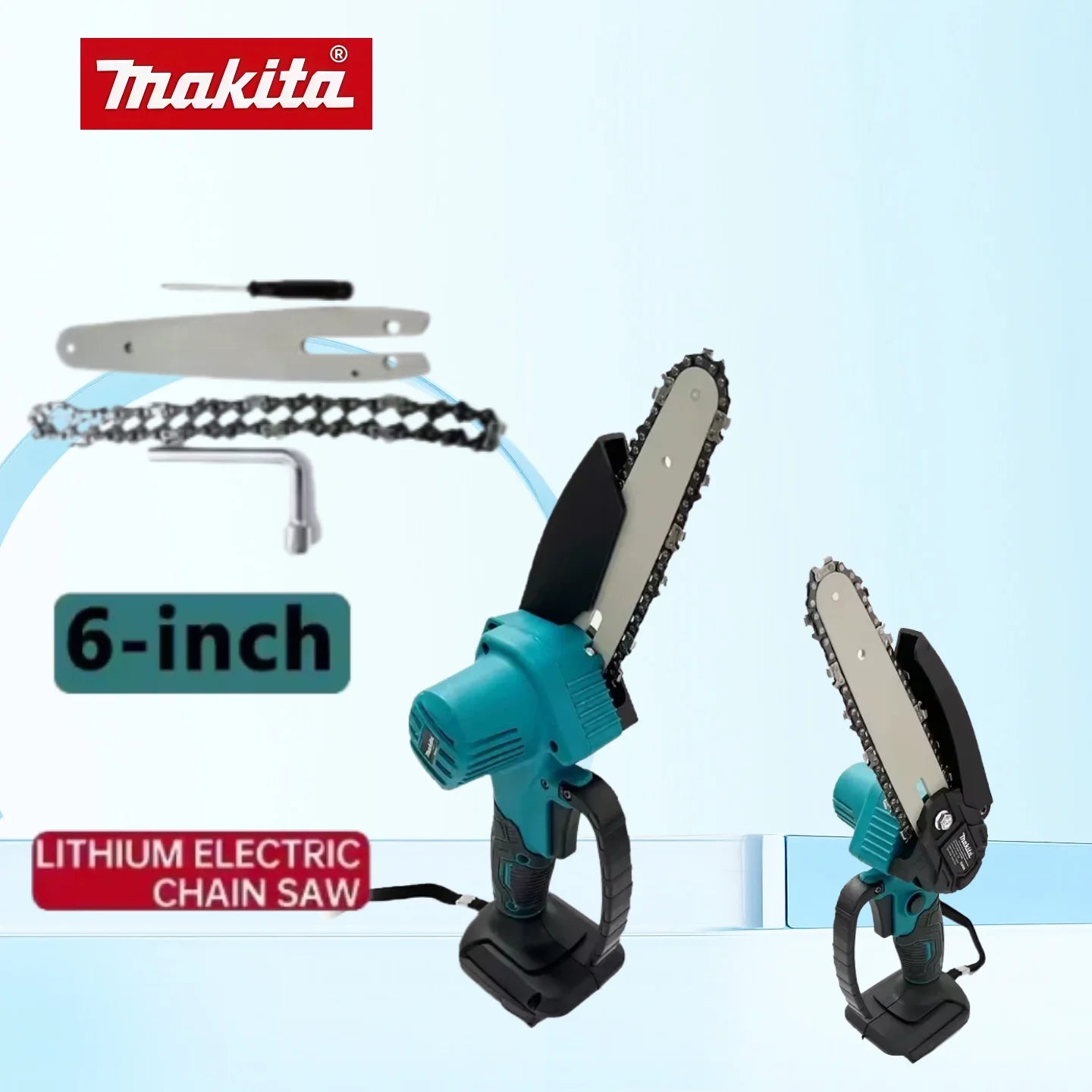 Makita 6 Inch Chain Saw Electric Saw 18V Handheld Portable Wood Logging Chain saw Garden Pruning Wood Power Tool Main image