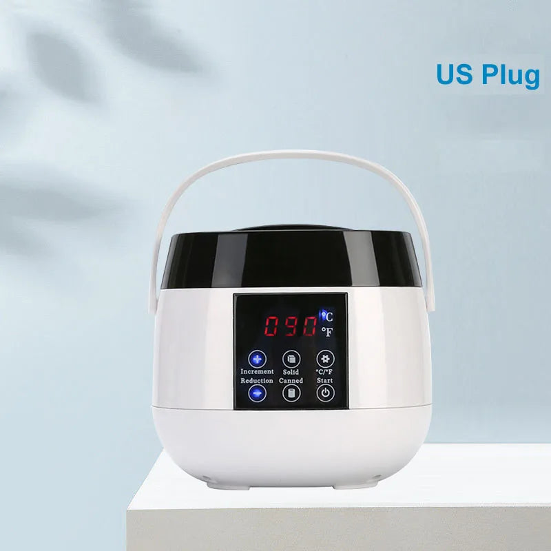 500ML Wax Heater Set For Body Hair Removal Unisex / Black And White Color Electric Display Screen Wax Heater / 200g Wax Beans