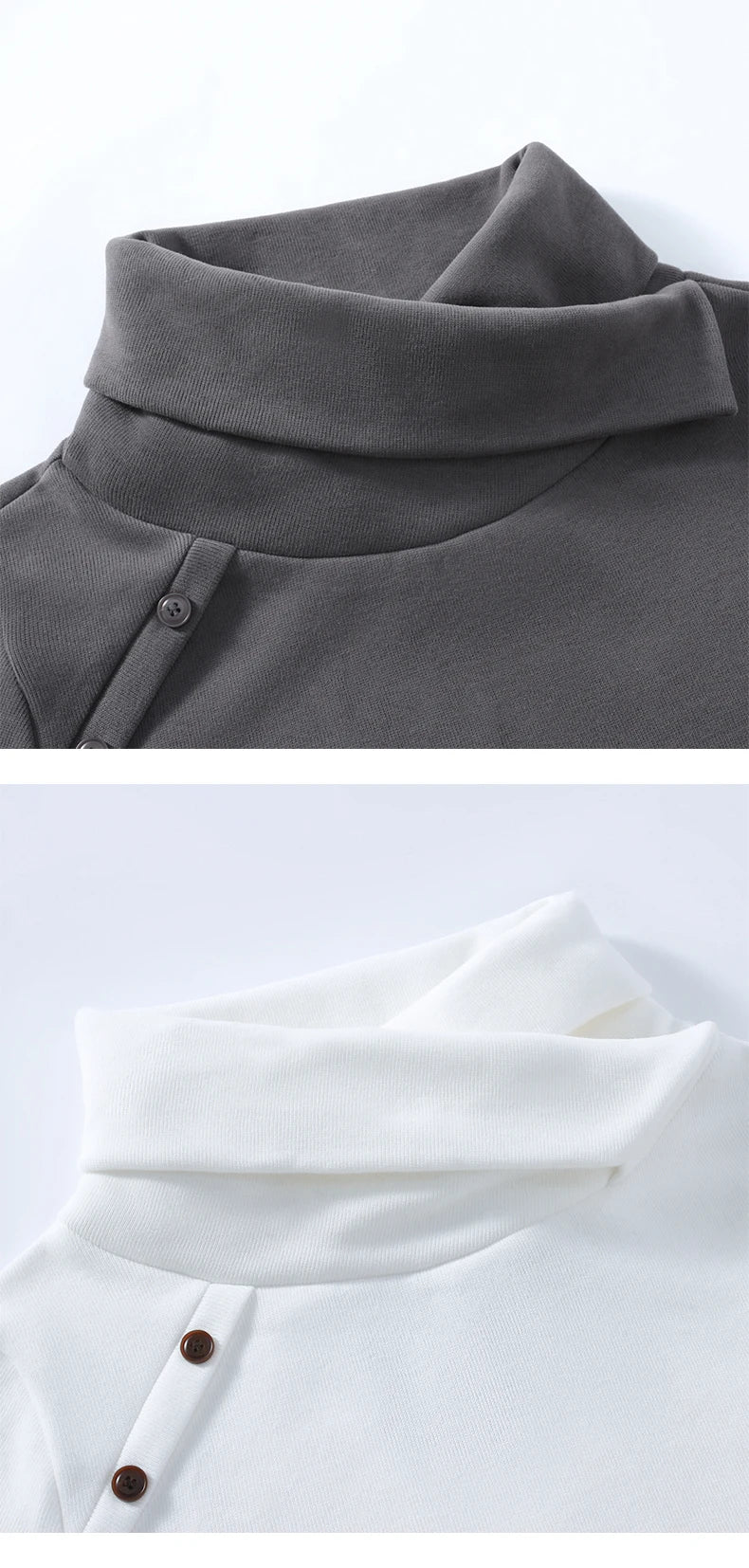 2026 New Men's White Turtleneck Sweater, British-style Black Pullover, Asian Sizes M-4XL. Gray Sweaters