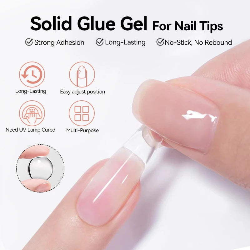 UR SUGAR 3PCS False Nails Set With 420Pcs Matte Soft Gel Tips Solid Glue Gel Remover Quick Nail Extension Kit Nail Beauty Starte