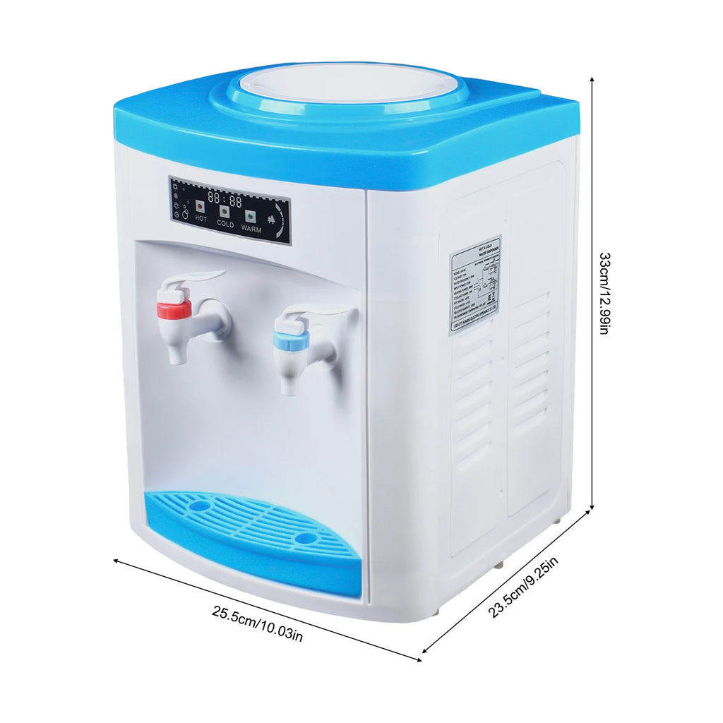 Compact Hot and Cold Water Dispenser, Energy-Saving Desktop Water Cooler Stainless Steel Mini Drinking Station for Office Home