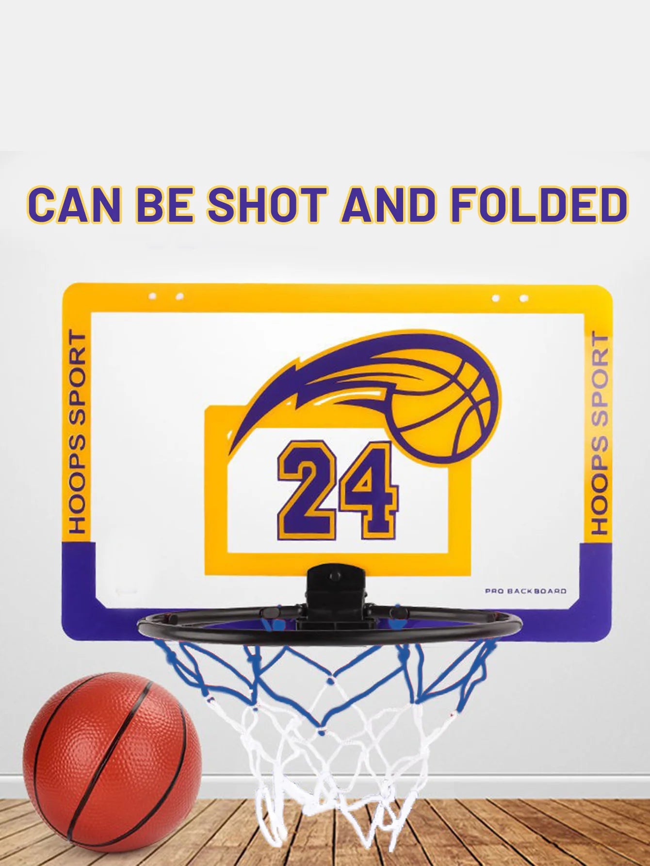 Children's wall mounted silent non porous foldable basketball stand indoor and outdoor activity basketball stand with basketball