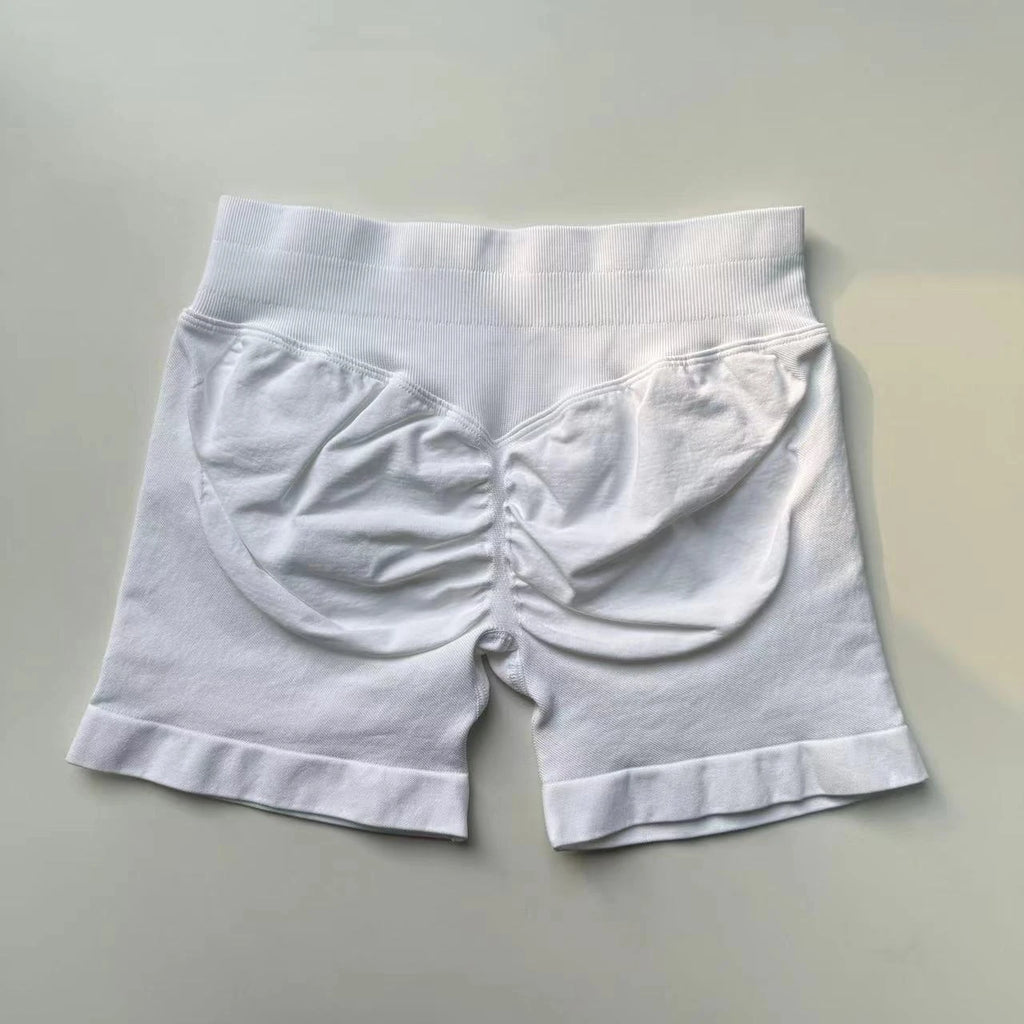 Impact Shorts 4.5" Seamless High Stretch Low Ribbed Band Subtle Glute Contour Shorts Fitness Workout Yoga Gym Shorts