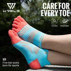 WRELS Toe Socks Running Socks for Men Women Athletic Breathable Five Finger Socks High Performance Athletic  Five Toe Socks