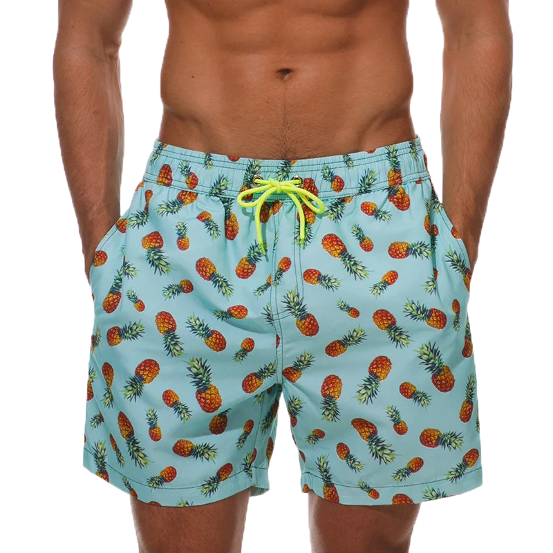 DATIFER Men's Sports Short Beachwear New Style Polyester Printing Fitness Beach Pants Surfing Swimming Trunks Bathing Swimwear