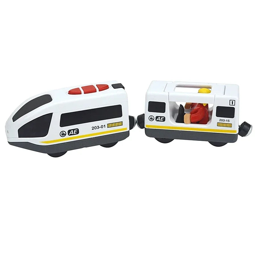 Wooden Locomotive Magnetic Electric Car Train Toys Fit Biro Wooden Diecast Slot Train Track Railway Educational Toys For Kids