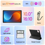 Latest Global Version Android 15 Tablet, 10-inch Tablet, Quad-core Processor, 1280*800 Resolution, 12 (3+9) GB RAM, 64GB Storage