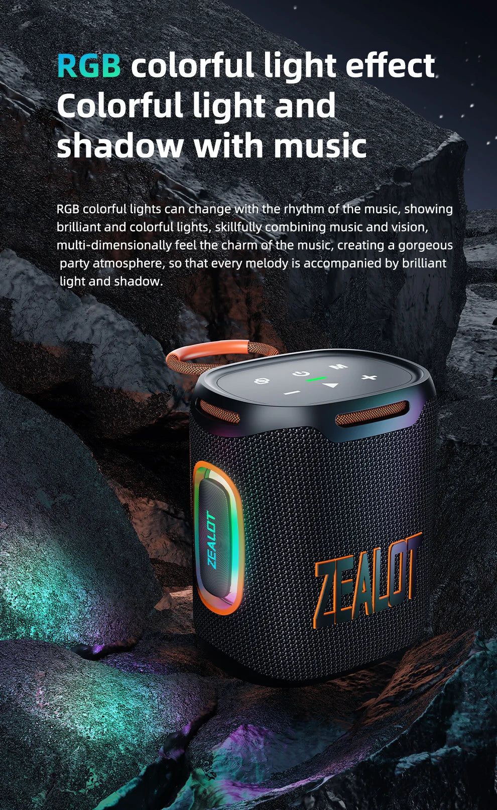 S122 25W Wireless Bluetooth Speaker Outdoor Portable Mini Waterproof Speaker with Light 6000mAh Battery Bass Boost for Outdoor