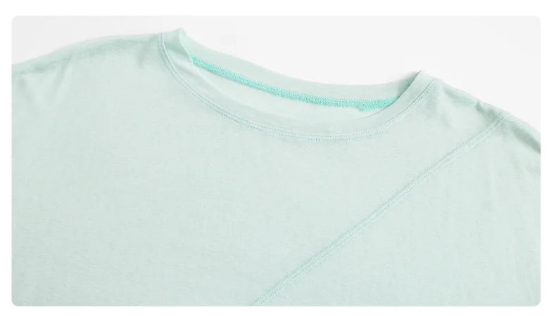 DRUR Women Thin Summer Yoga Shirts Loose Fit Breathable Workout Tops with Side Slits Lightweight Running Sport Tee Athletic Wear