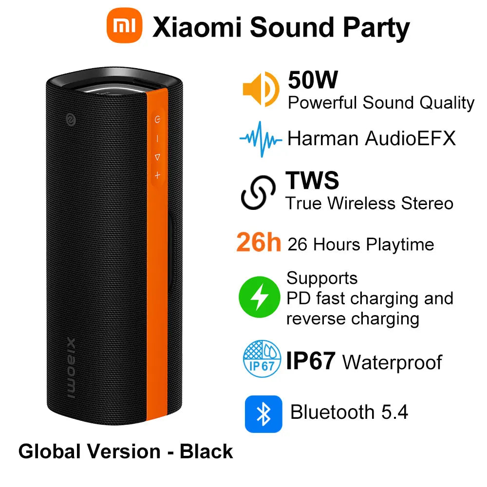 Xiaomi Sound Party, 50W Portable Bluetooth Speaker, Harman AudioEFX TWS Mode 26h Playtime, Smart Connectivity Wireless Speaker