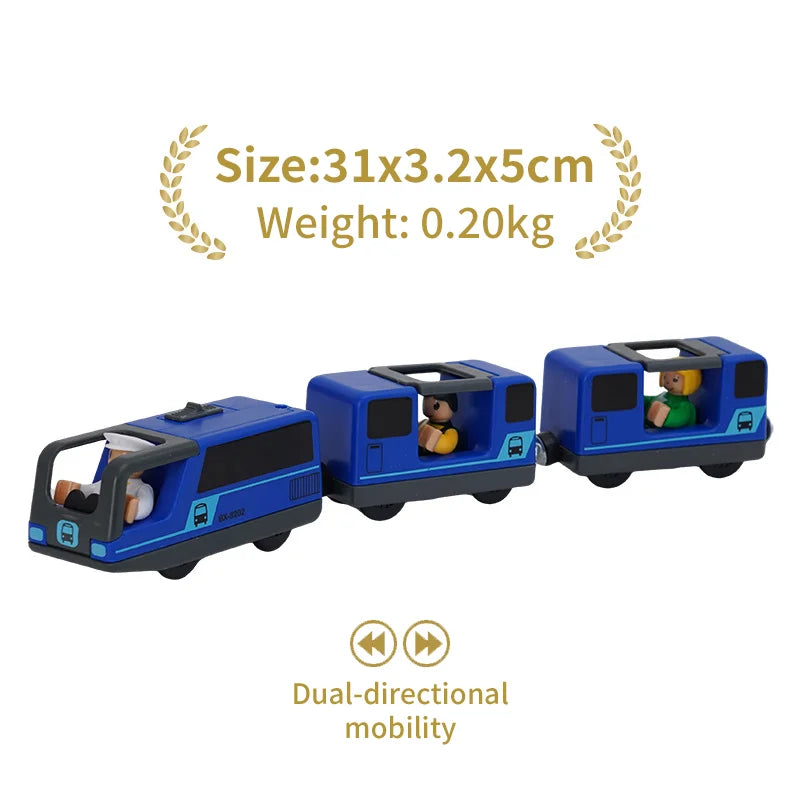 Wooden Railway Train Locomotive Magnetic Electric Car Train Toys Fit Biro Wooden Diecast Slot Train Track Railway Christmas Gift