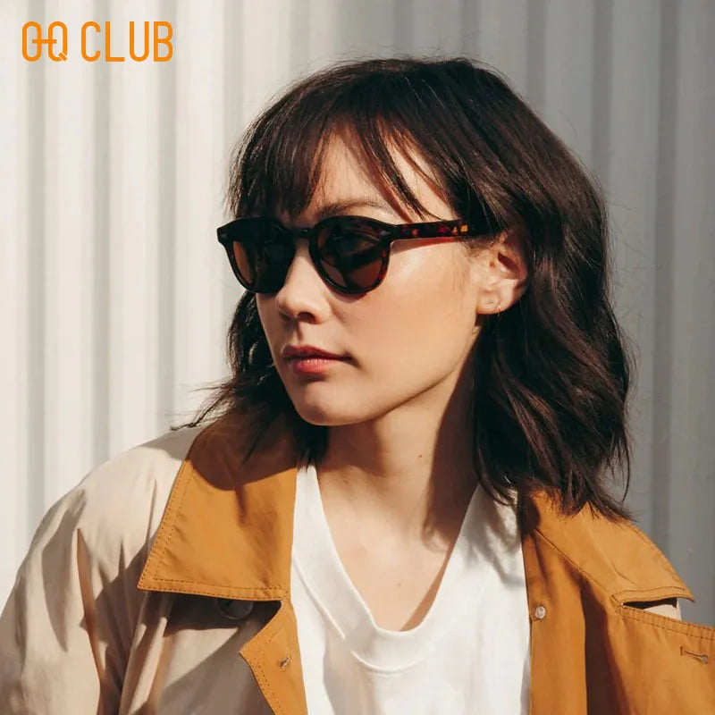 O-Q CLUB Retro Round Men Sunglasses Women's Sun Glasses Woman UV400 Lunette Zonnebril Dames Polarized Lenses Man Eyewear Vintage Secondary image