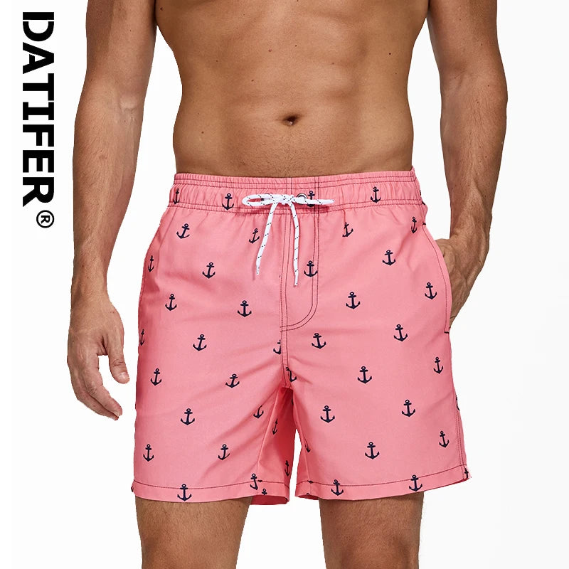 DATIFER Men's Sports Short Beachwear New Style Polyester Printing Fitness Beach Pants Surfing Swimming Trunks Bathing Swimwear Main image