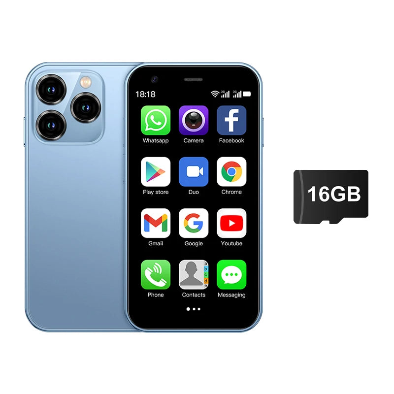 SERVO 15SE Mini Smartphone 3G WCDMA Android System WiFi Hotspot Play Store 3.0" Display Small Palm Smart Phones Dual SIM Standby