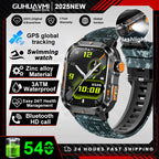 2025New GPS Smart Watch For Xiaomi IOS Military Compass Flashlight Smartwatch Men 10ATM Waterproof 100+Sport Modes BT Call Watch