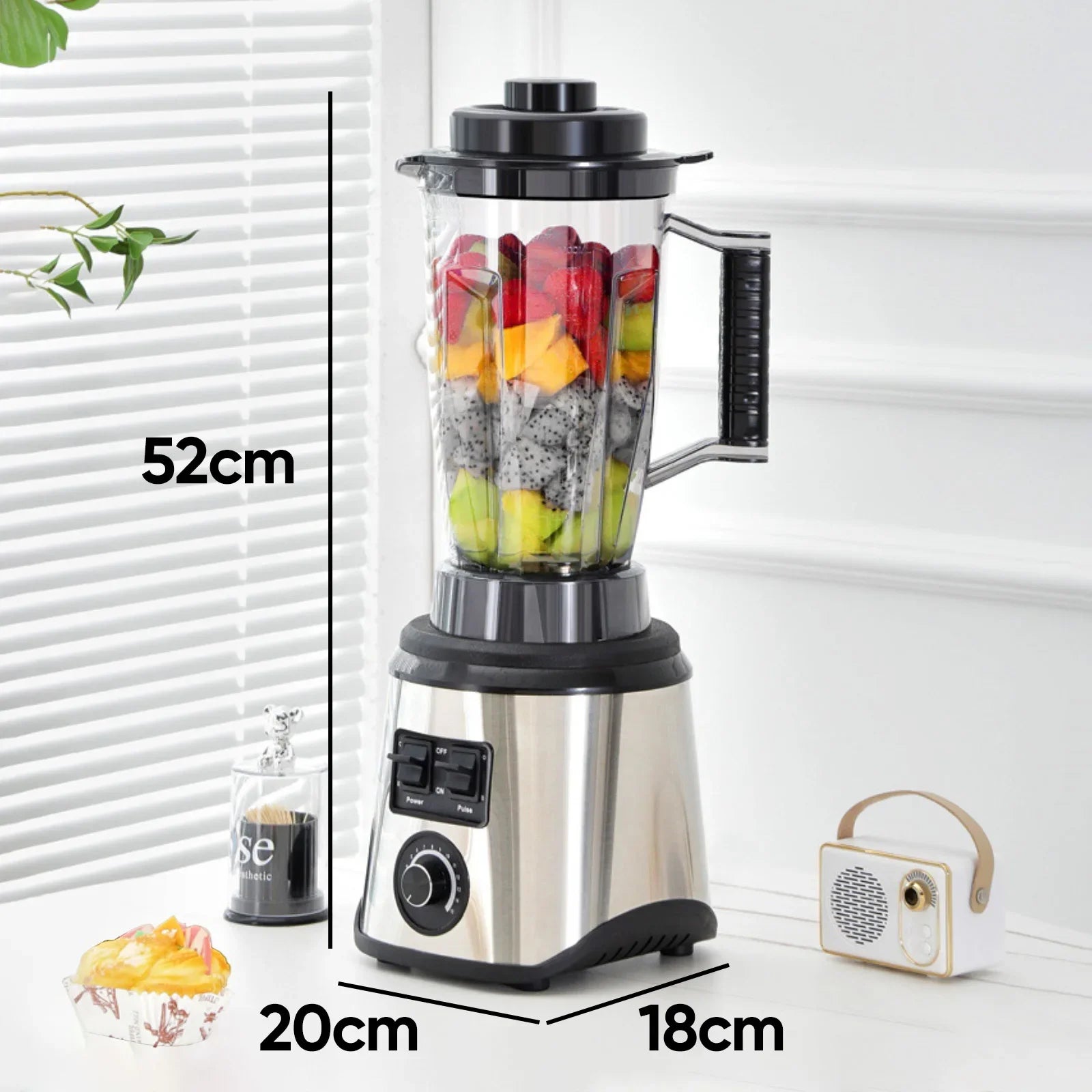 3-in-1 Powerful Table Blender Mixer Juicer Smoothie Maker 0.5/1.5/2.5L 3Container Food Processor Blender Mixer for Ice Nut Fruit