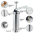 Cookie Press Gun Kit  Aluminum Cookie Churros Maker Christmas Spritz Cookie Press Gun 10/20 Cookie Discs and 4 Icing Nozzles