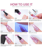 Poly Nail Gel Full Set With 6W LED Lamp Nail Set For Beginner Nail Tips Art 3D Design Decoration Extension Manicure Tools Kit