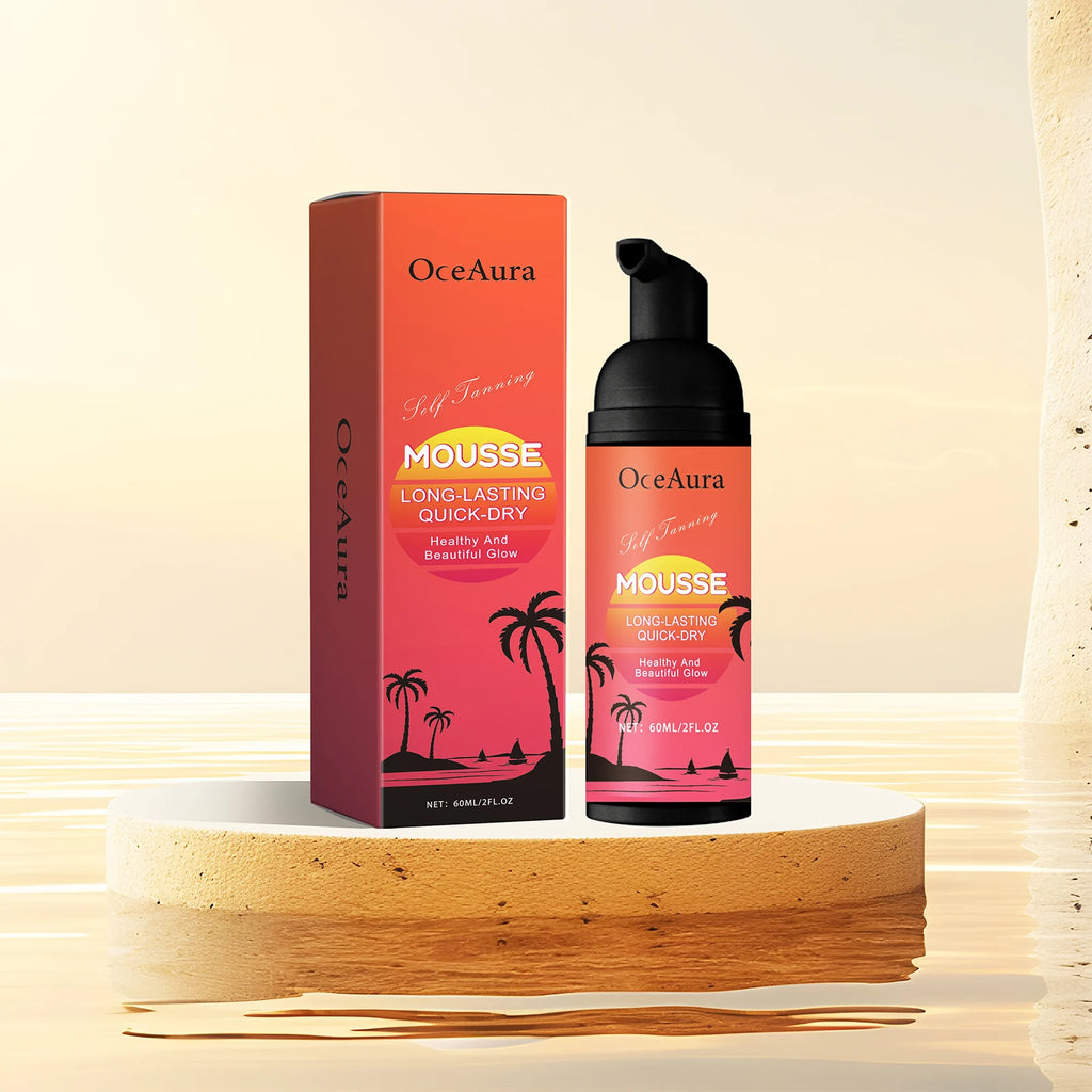 Self-Tanning Cream Mousse Waterproof Lasting Beach Outdoor Sunless Sunbathing Create Charming Bronzer Enhancer Tanner Skin Care