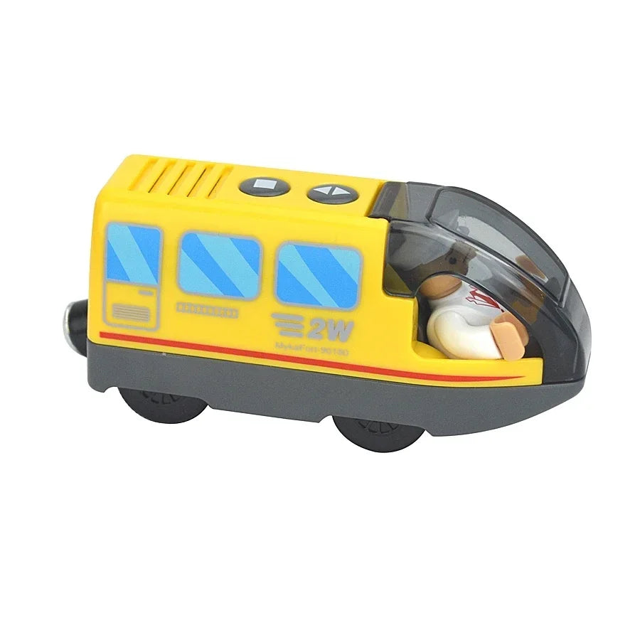 Wooden Locomotive Magnetic Electric Car Train Toys Fit Biro Wooden Diecast Slot Train Track Railway Educational Toys For Kids