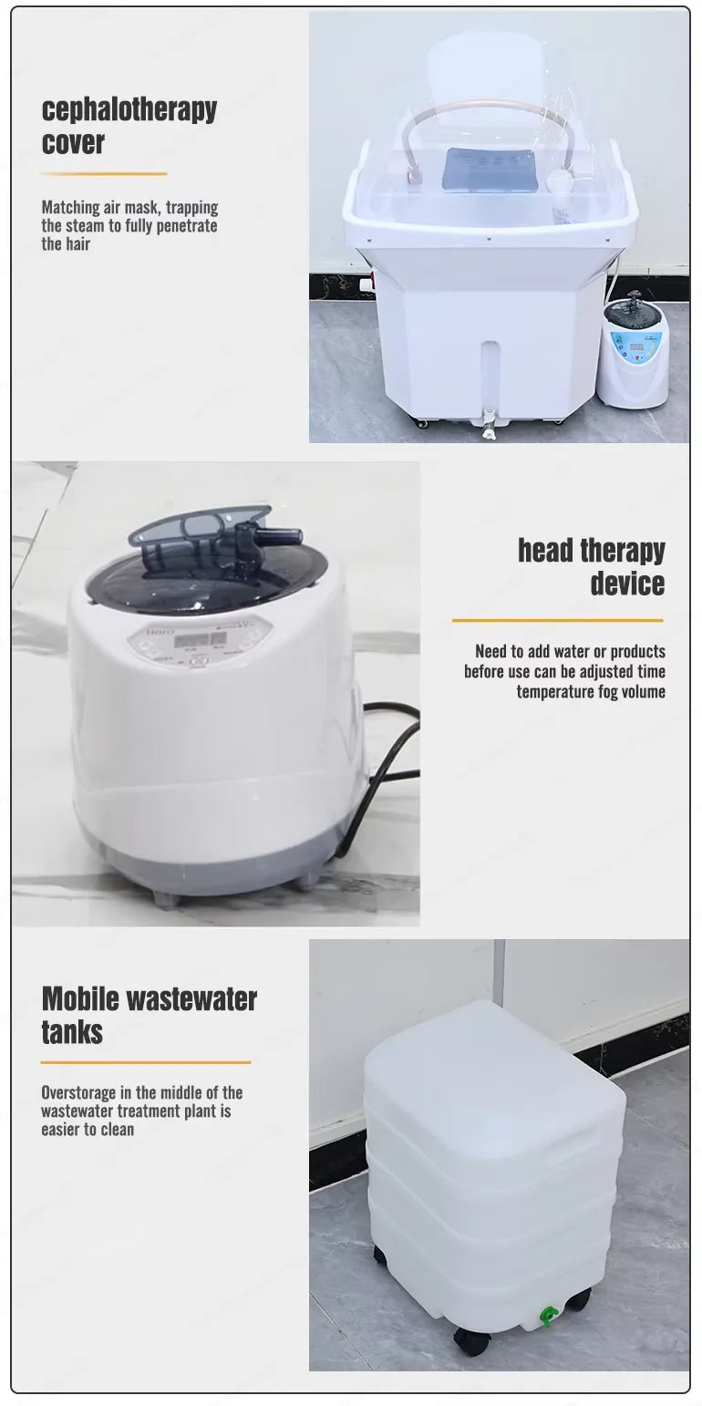 Movable Portable Head Spa Shampoo Basin Multifunctional Hydrotherapy Fumigation Machine Water Circulation Design High Quality