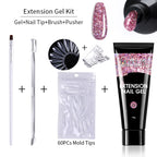 LILYCUTE 15ml Extension Gel Nail Polish Set Quick Nail Prolong With Extend Mold Nail Tips Acrylic Solution Manicure Tools Kit
