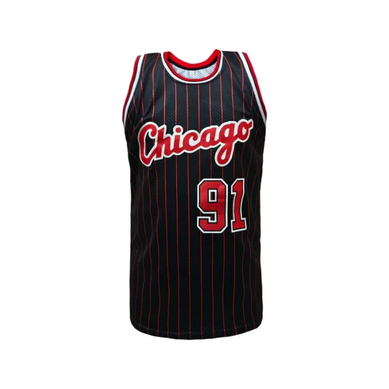 Mens Stripes Basketball Sports Jersey, Breathable Sleeveless Pattern Embroidery Sweatshirt Training Competition Sports Uniforms Main image