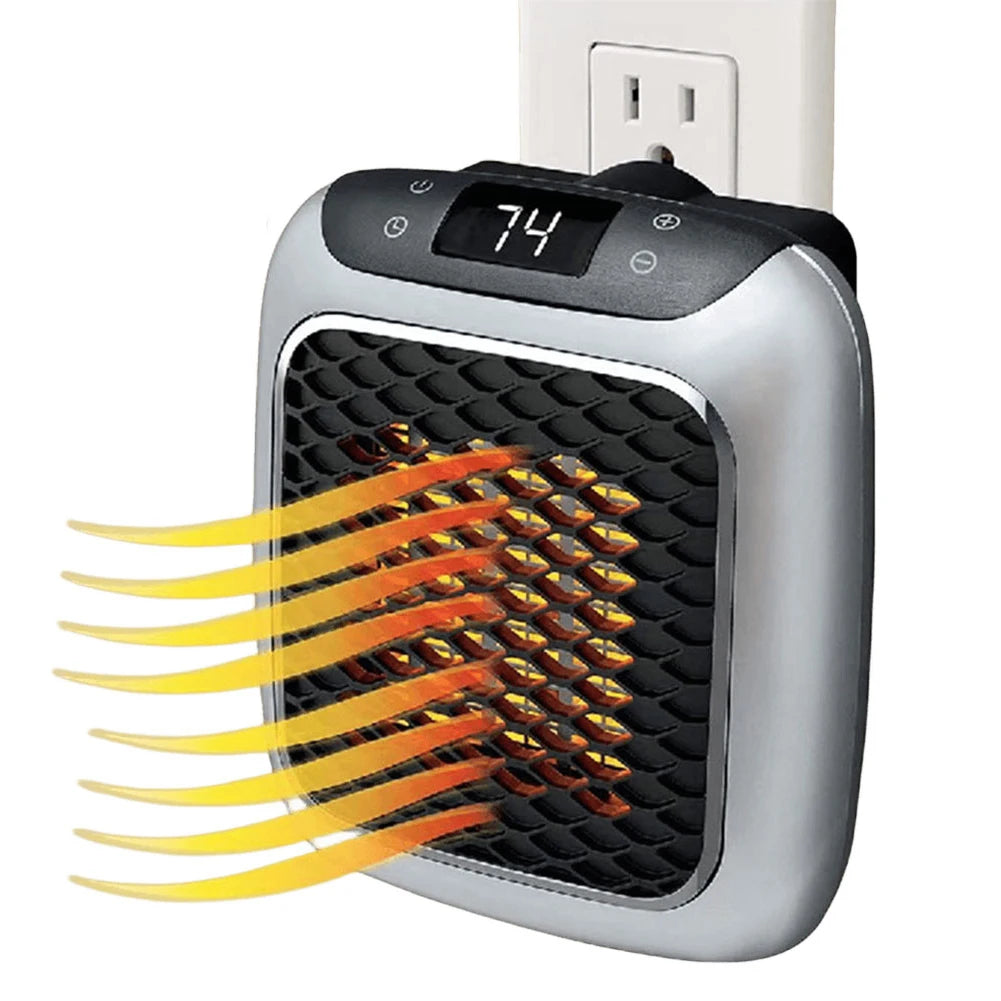 EU Plug In Heater Mini Electric Heater Warmer Wall Mounted PTC Ceramic Space Heater Portable Heater Fan for Home Office Bedroom