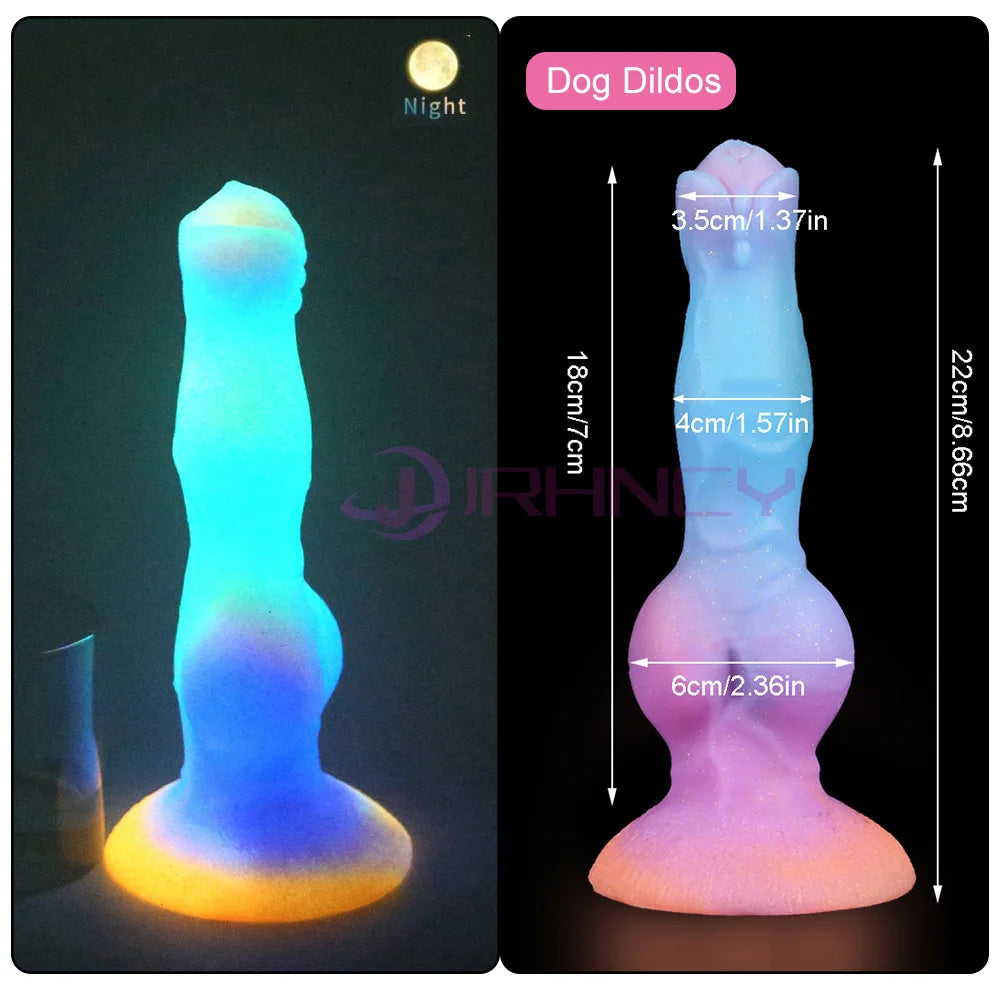 Luminous Animals Dildos Horse Realistic Dog Dildo For Women Horse Penis Monster Dragon Anal Dildos Beautiful Women Men Sex Toys