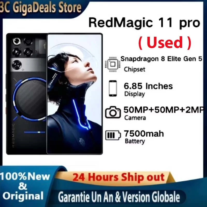(Used) Phone gaming RedMagic 11 Pro 5G, International version, screen Ins, processor-shaped 8 Elite Gen 5, battery-mAh, 50 MP photo Device, NFC compatible
