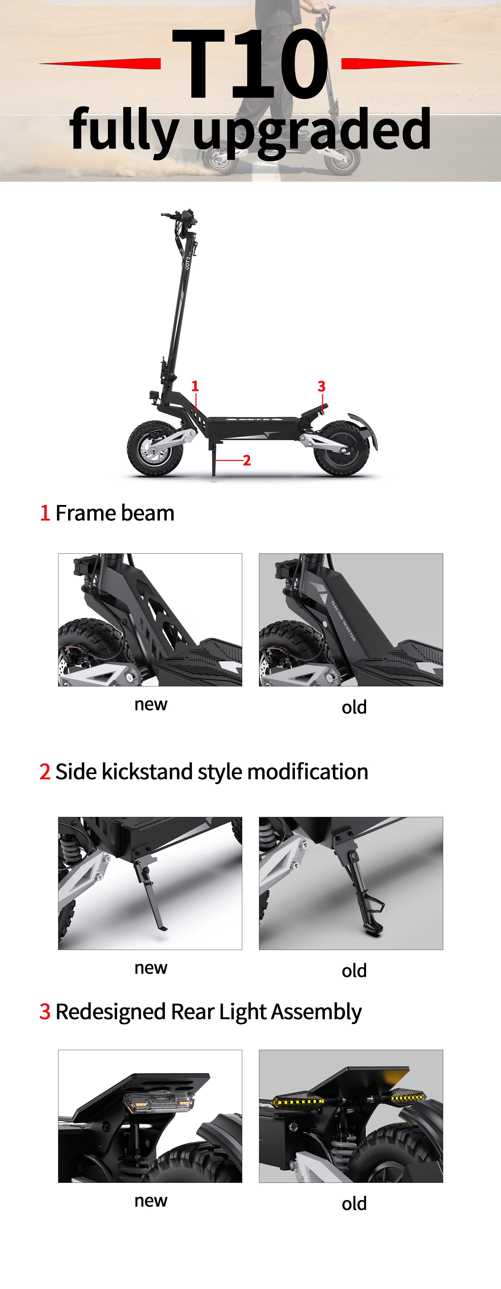 T10 Portable E-Scooter 900W Peak Power 48V 13.5/18 Ah Battery Electric Scooter for Adults 11inch Off-road Tire Scooters Electric